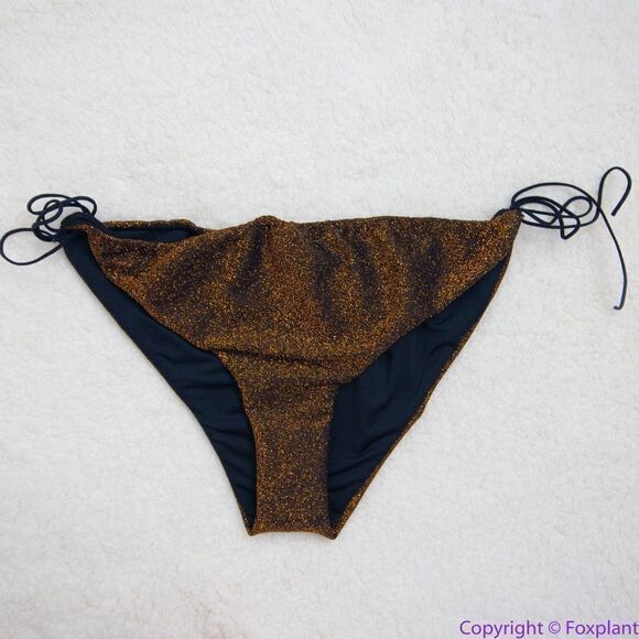 NEW It's Now Cool Gathered Tie Pant bikini Lurex, M - Picture 3 of 12